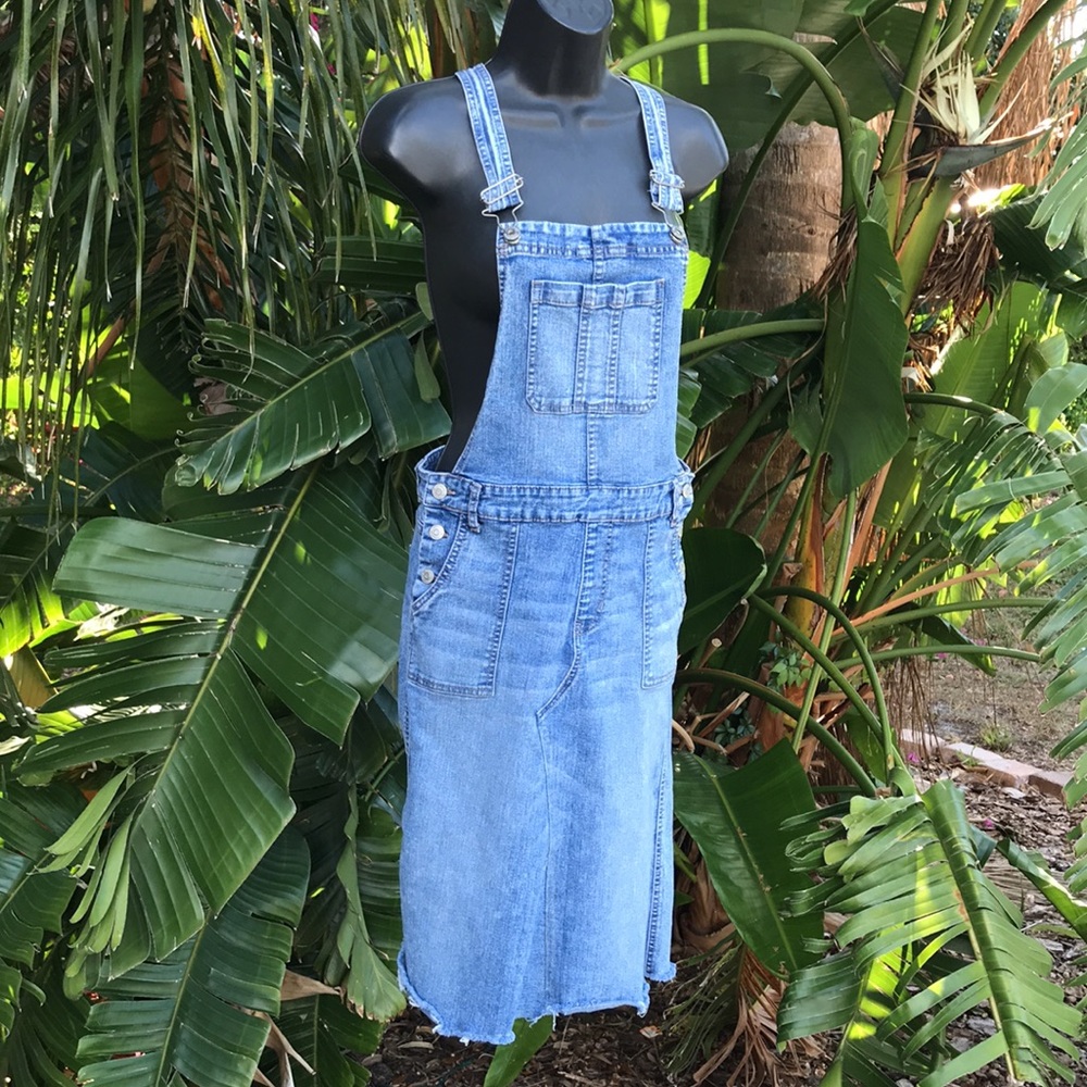 denim overall dress